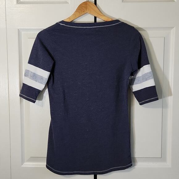 Knights Apparel Womens Blue White Raglan Sleeve T-Shirt Size Med College Sports - Picture 2 of 9